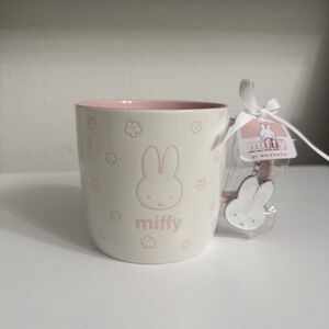 Miffy By Magenta Cherry Blossom White Pastel Pink Sakura Ceramic Mug w/ Keychain